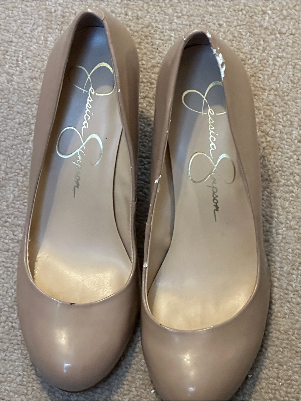 Jessica Simpson Tan Nude Wedge Heels - size 8 - Classic Style READ DESCRIPTION - Picture 15 of 15